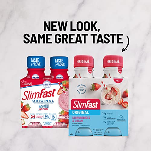 SlimFast Meal Replacement Shake, Original Strawberries & Cream, 10g of Ready to Drink