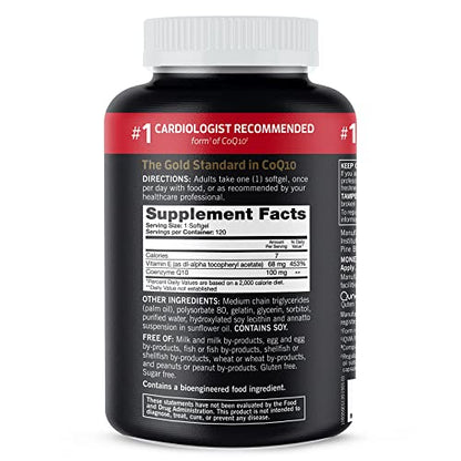 Qunol CoQ10 100mg Softgels, Ultra CoQ10 100mg, 3x Better Absorption, Antioxidant