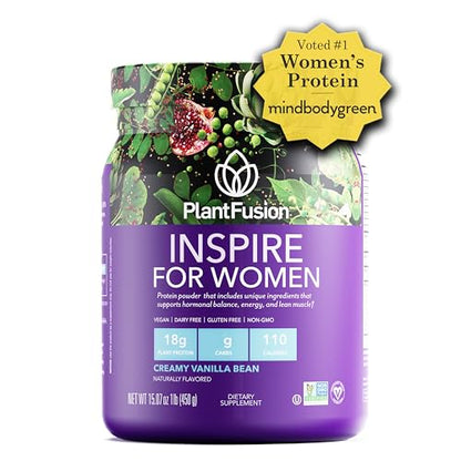 PlantFusion Inspire Plant Protein Powder for Women - Low Carb Protein Powder for Lean