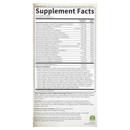 Garden of Life Organics Whole Food Multivitamin for Men, 120 Tablets, Vegan Mens Vitamin