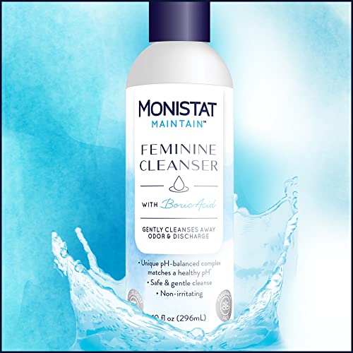 Monistat Boric Acid Feminine Cleanser, Fragrance Free Feminine Wash, 10 Fl