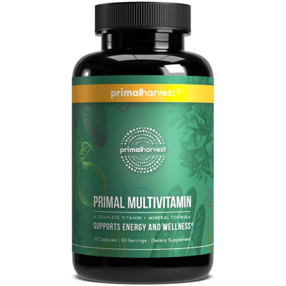 Primal Harvest Multivitamin for Women and Men Vitamin A, Vitamin C, Vitamin D and E
