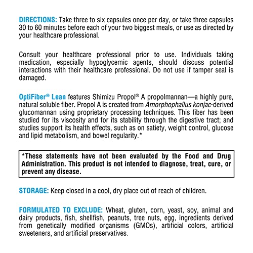 XYMOGEN OptiFiber Lean Fiber Supplement - 100% Natural and Soluble Propolmannan Fiber
