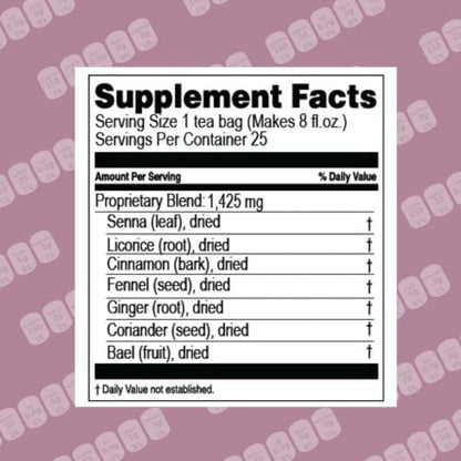 Hyleys Colon Cleanse Tea Blackberry Flavor - 50 Tea Bags (1 Pack)