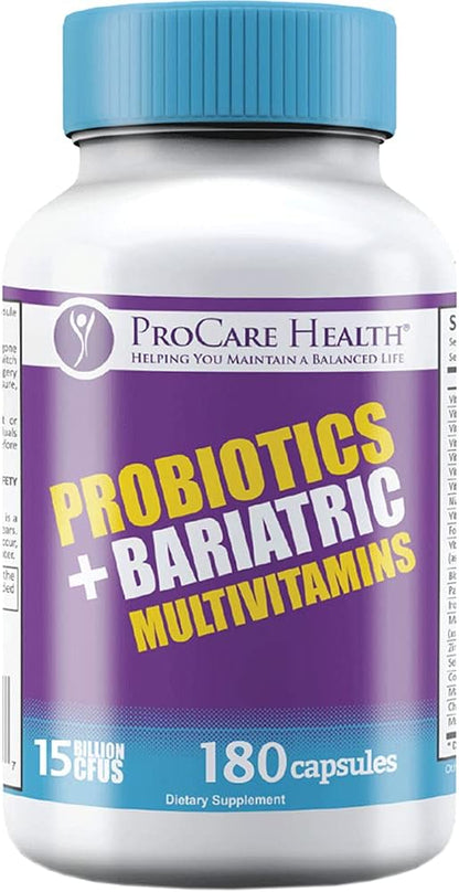 Core-45 + Probiotics Bariatric Multivitamin | Capsule | 180 Ct | ProCare Health | Bariatric Multivitamin + Probiotics | 45mg Iron | 180 Count | 3 Month Supply