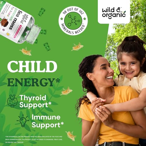 Wild & Organic Sea Moss Gummies for Kids - Vitamins & Iodine Rich Sea Moss Gummy