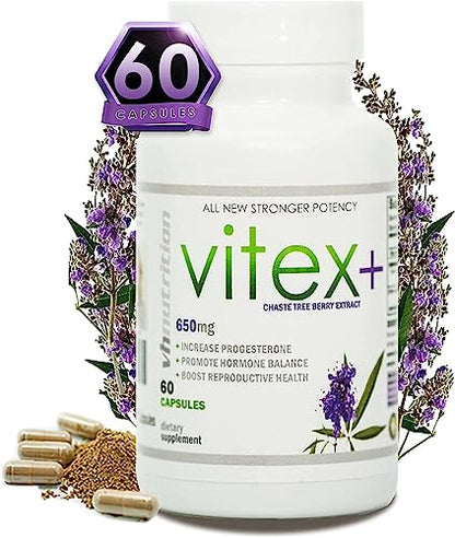 yhn Vitex Plus 650mg Chasteberry Supplement for Women - Support Fertility, Hormone Balance