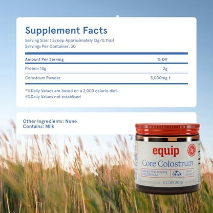 Equip Foods Prime Protein Powder Chocolate & Core Colostrum Powder