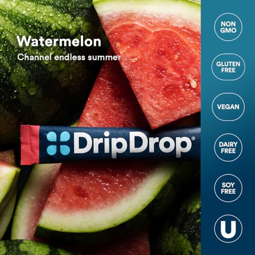 DripDrop Hydration Watermelon Orange Bundle, Electrolyte Packets, 64 Count | Watermelon, Orange; 3X Electrolytes; Potassium, Magnesium, Zinc, Vitamin C; Single Serve; Daily Use, Workouts, Travel