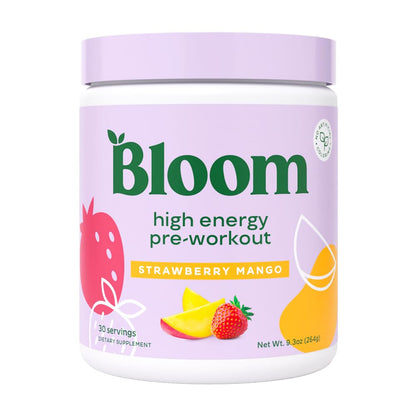 Bloom Nutrition Pre Workout Powder, Raspberry Lemonade, 30 Servings | Beta Alanine, Ginseng and L Tyrosine for Amino Energy, Natural Caffeine from Green Tea Extract, Keto, Sugar Free Drink Mix