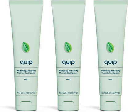 quip Daily Strengthening Anticavity Toothpaste, Mint 3.5oz, 3 Pack
