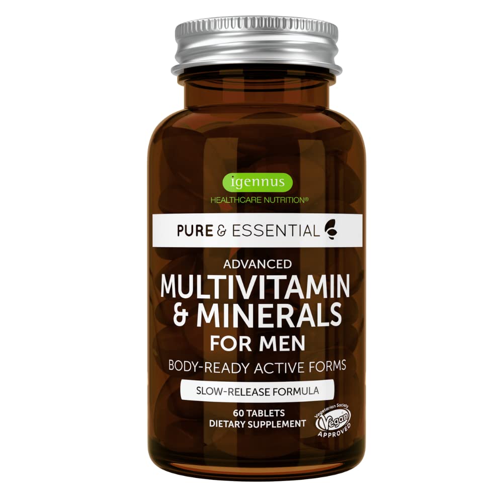 Men's Multivitamin, Methylated B-Vitamins, Clean Label & Vegan, High Strength Formula