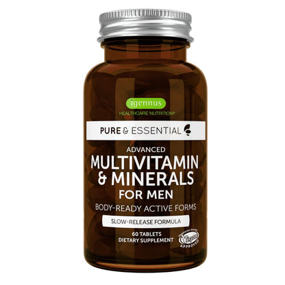 Men's Multivitamin, Methylated B-Vitamins, Clean Label & Vegan, High Strength Formula