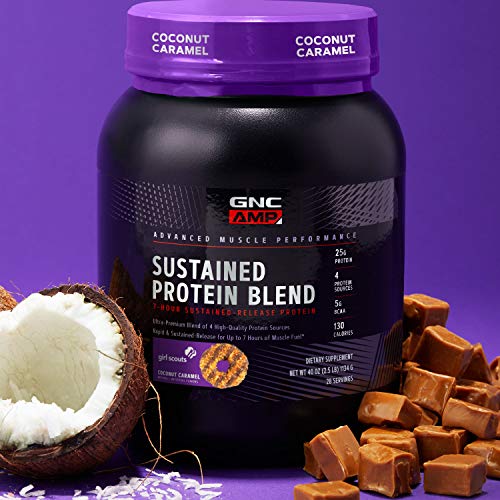GNC AMP Sustained Protein Blend | Targeted Muscle Building and Exercise Formula