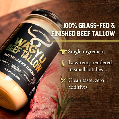 Wrath & Remedy Bundle of Wagyu Beef Tallow (14 OZ) & Unscented Whipped Tallow Honey Balm (4 OZ)