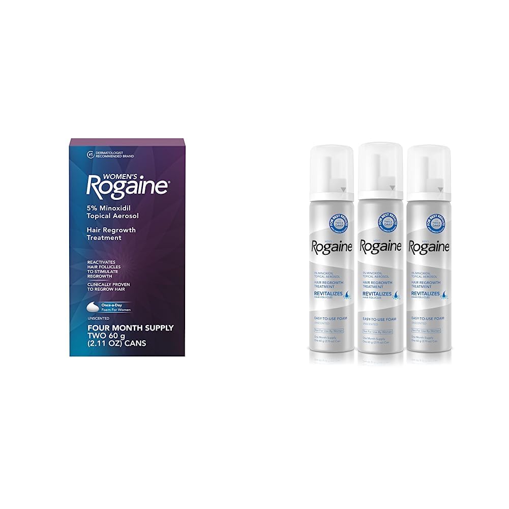 Rogaine Women's and Men's 5% Minoxidil Foam Hair Regrowth Treatments