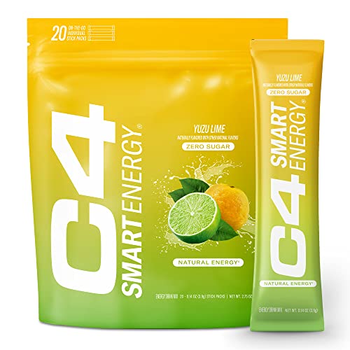 C4 Smart Energy Powder Stick Packs - Sugar Free Performance Fuel & Nootropic Brain 