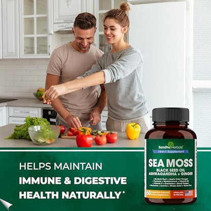 Sea Moss 16 in 1 Supplement & 4 in 1 Ashwagandha Supplement| Supports Immune Health & Overall Wellness
