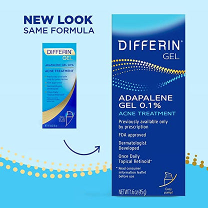 Differin Acne Treatment Gel, 90 Day Supply, Retinoid Treatment For Face