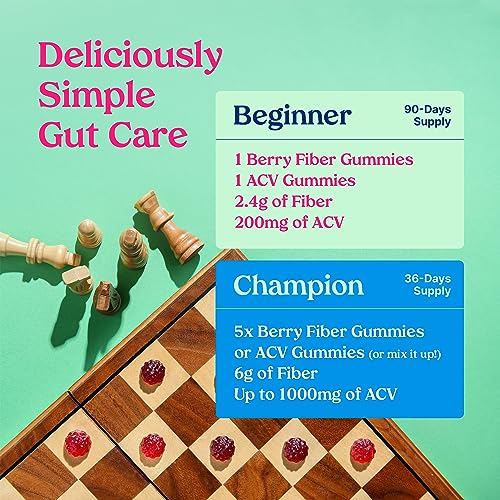 Poop Like a Champion Super Fiber Gummies 6g Fiber - Apple Cider Vinegar & Berries