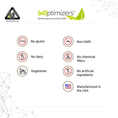 BiOptimizers The Ultimate Gut Health Stack - Chocolate, Promotes and Levels Gut Health