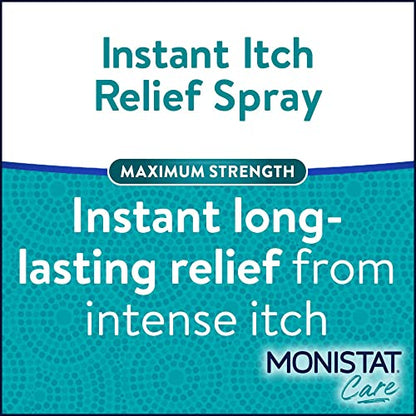 Monistat Instant Itch Relief Spray for Women, Maximum Strength Feminine Itch Care, 2 oz
