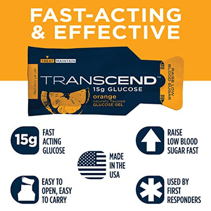 Transcend Glucose Gel Packs - Orange, 30 Pack (1.1oz each) - FSA/HSA