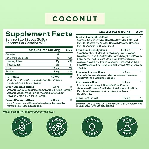 Bloom Nutrition Greens and Superfoods Powder for Digestive Health, Greens Powder