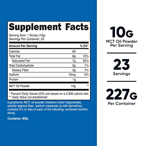 Nutricost Premium MCT Oil Powder .5LBS - Best For Keto, Ketosis, and Ketogenic Diets