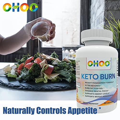 OHOO Keto Burn Weight Loss Supplement 650 Mg - Natural Keto 5 Increases Ability to Burn Fat