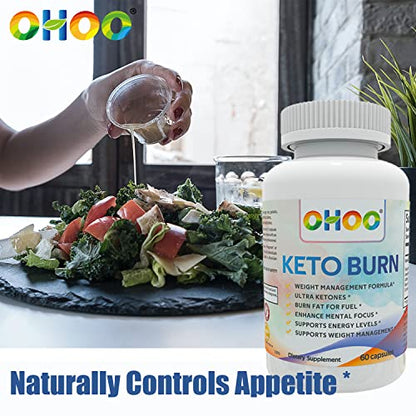 OHOO Keto Burn Weight Loss Supplement 650 Mg - Natural Keto 5 Increases Ability to Burn Fat
