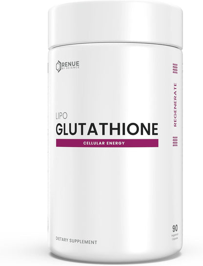 Renue By Science Glutathione | High Strength Supplement | 90 Liposomal Capsules - 130mg Glutathione per Serving | | Non-GMO | Made in The USA & Third-Party Tested