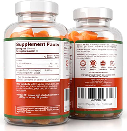 Sugar-Free Pumpkin Seed Oil Gummies (4,000mg/serving) Pumpkin Seed Oil for Hair Growth