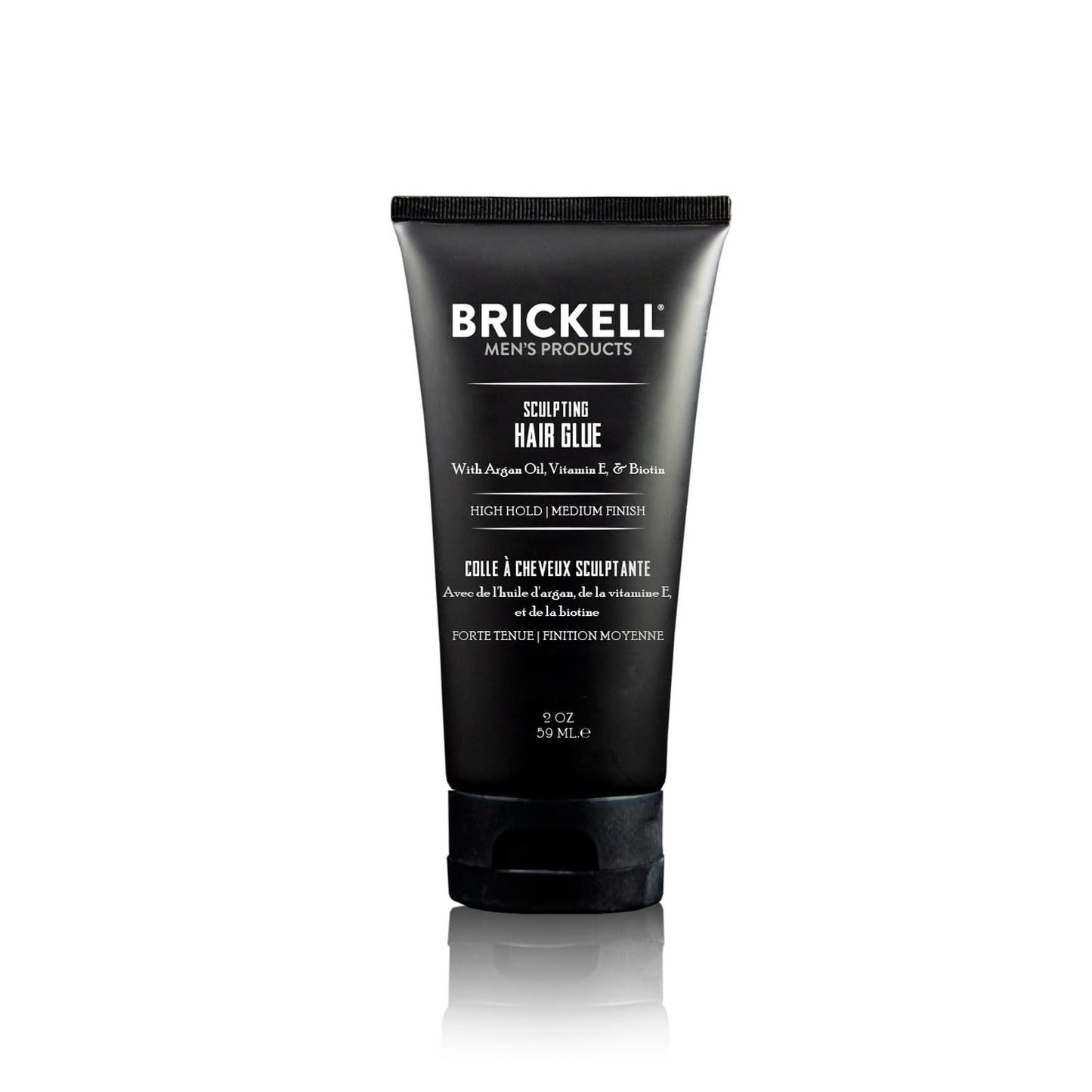 Brickell Men's Hair Styling Sculpting Hair Glue For Men, All Day Lasting Hold for Sculpting and Shaping Hair, With Argan Oil, Vitamin E, and Aloe, 2 Ounce, Scented