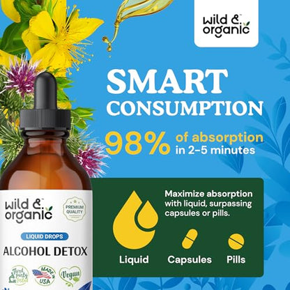 Wild & Organic Alcohol Detox Supplement - Liver Cleance & Repair Formula - Anti Alcohol