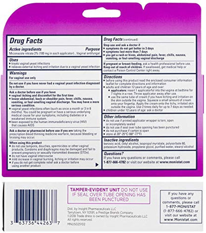 Monistat 7-Day Yeast Infection Treatment | Cream with Disposable Applicators