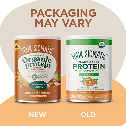 Four Sigmatic Organic Plant-Based Protein Powder Peanut Butter Protein with Lion’s Mane