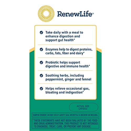 Renew Life Digestive Duo Probiotic + Enzymes; Probiotic Promotes Digestive Health