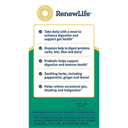 Renew Life Digestive Duo Probiotic + Enzymes; Probiotic Promotes Digestive Health