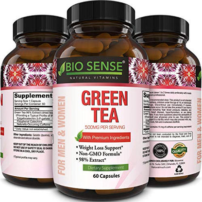 Green Tea Extract Capsules - Pure Extract - Weight Loss Pills - Burn Belly Fat - Metabolism Booster