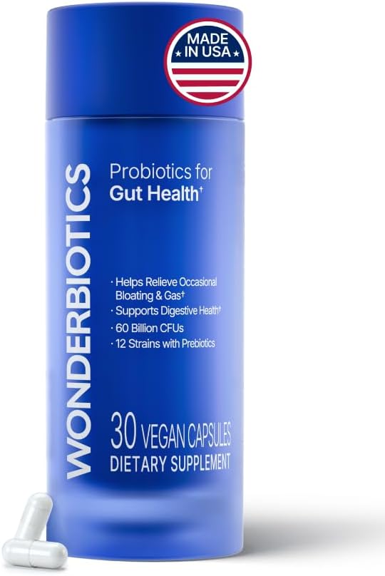 3-in-1 Gut Health Probiotics with Digestive Enzymes - 30 CT | 60B CFU, 12 Clinically Studied Strains & Prebiotics, Bloating & Gas Relief, Regularity, Digestive Health for Women & Men
