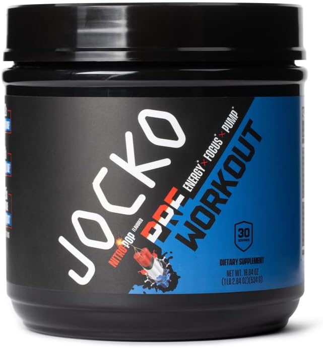 Jocko Fuel Gym Bundle - Creatine + Nitro Pop Pre Workout Powder (2 Pack Bundle) 30 Day Supply