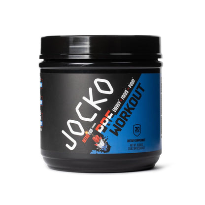 Jocko Fuel Ultimate Pre Workout Powder - Pre-Workout Energy Powder Drink for Men & Women - High Stim Sugar-Free Nootropic Blend to Support Muscle Pump, Energy, & Recovery 200mg Caffeine Blue Raspberry