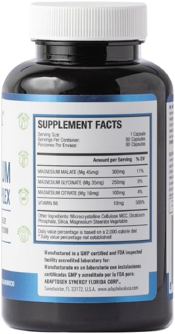 Adaptoheal Magnesium Glycinate, Malate & Citrate (90 Capsules)