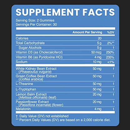Night Time Fat Burner Gummies, Weight Loss & Sleep Support Supplement | Slimming Hunger