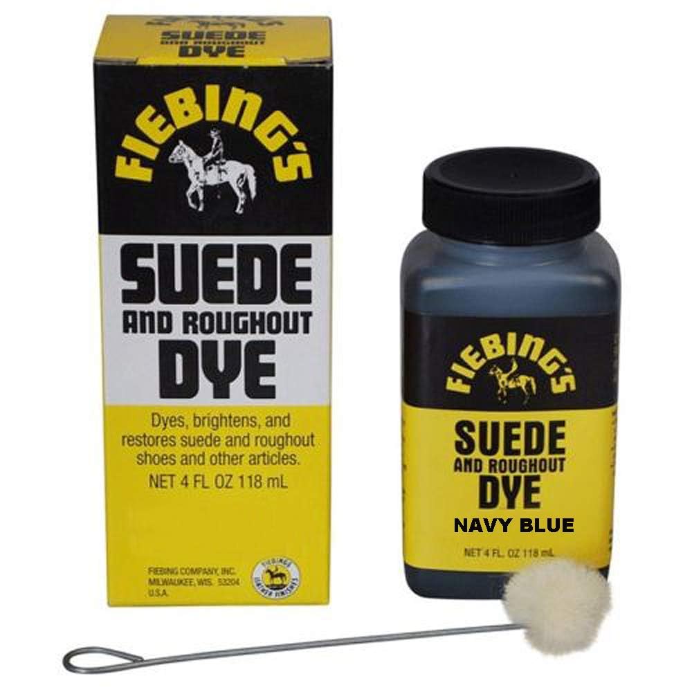 Fiebing's Black Suede Dye (4 oz) - Recolor, Brighten & Restore Suede & Roughout Leather Shoes, Furniture, Purse - Includes Wool Dauber for Easy Application - Flexible When Dry, Won't Crack or Peel