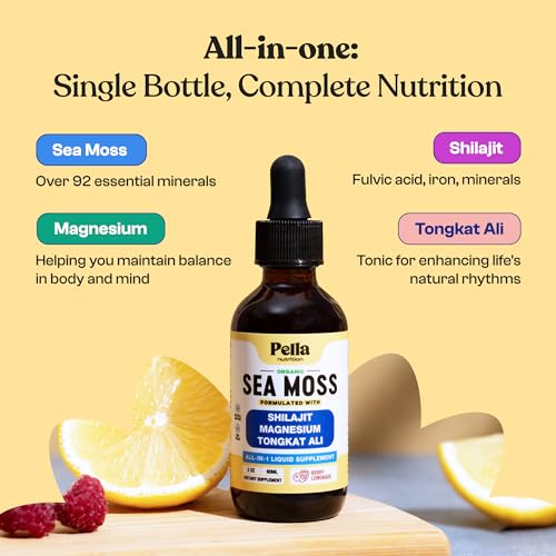 Sea Moss, Shilajit, Magnesium, Tongkat Ali Liquid Drops - Vegan, Fast Absorption