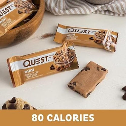 Quest Nutrition Mini Chocolate Chip Cookie Dough Protein Bars, High Protein, Low Carb